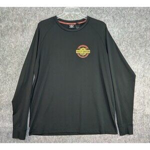 Harley-Davidson Men's 2XL Long Sleeve Shirt Black H-D Performance Polyester